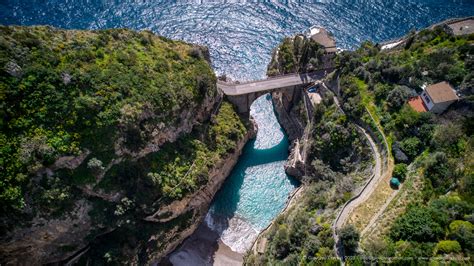 Aerial view of the Fjord of Furore