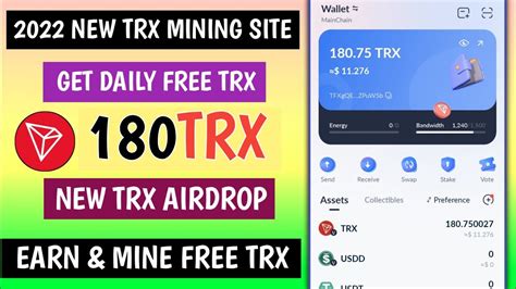 New Airdrop TRX Mining Website Earn 180 Free TRX Earn Mine