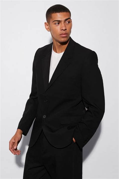 Relaxed Fit Single Breasted Suit Jacket Boohoo Uk