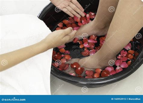 Foot Spa Massage Treatment In Luxury Spa Resort Stock Image Image Of