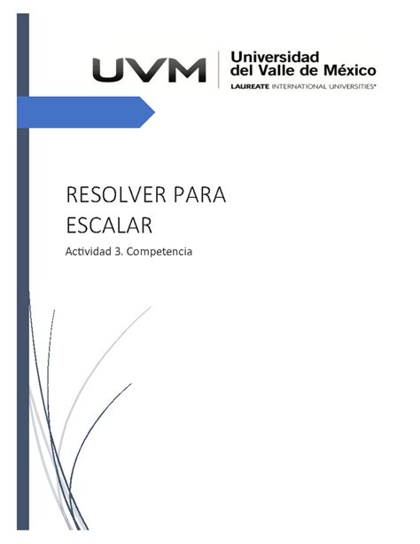 Res P Esc Uvm A Trabajo Resolver Para Escalar Actividad