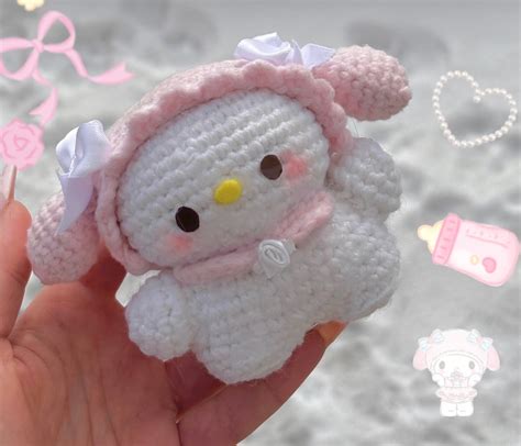 Baby My Melody Plushie Crocheted My Melody Sanrio Plushie Small Stuffie