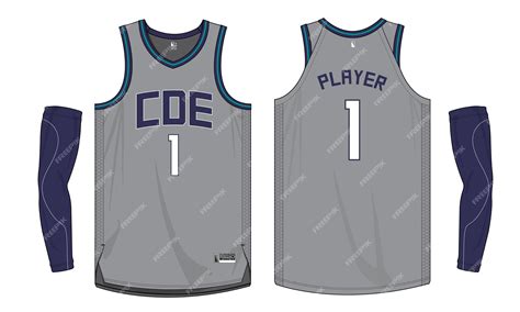 Premium Vector | A gray and blue jersey with the number 1 on it