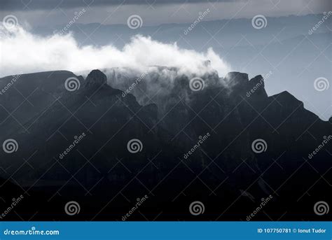 Mountain Clouds at Sunset, Above High Peaks Stock Image - Image of ...