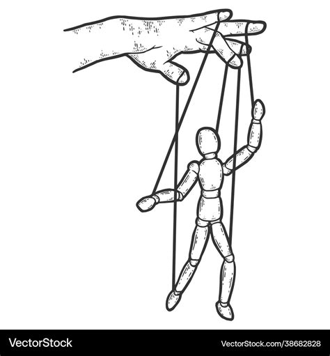 Strings puppet manipulator or marionette Vector Image