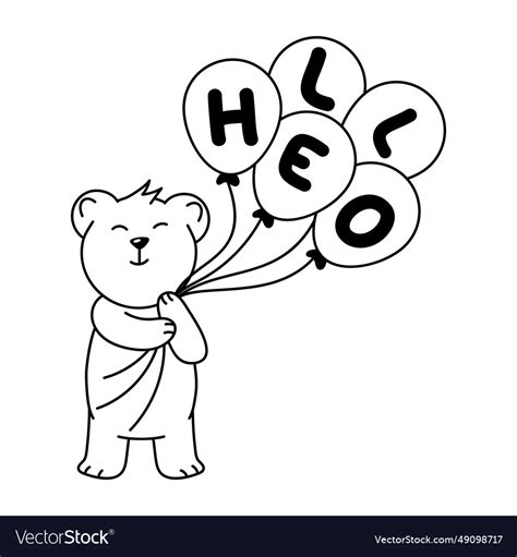 Hello bear Royalty Free Vector Image - VectorStock