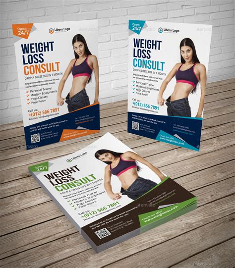 Fitness Weight Loss A5 Flyer Design Print Templates Graphicriver