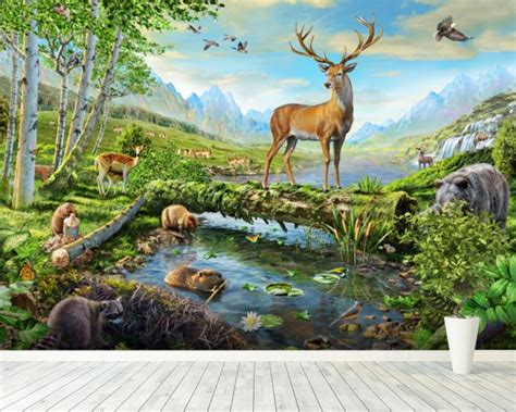 Wildlife Splendor US Wall Mural & Wildlife Splendor US Wallpaper | Wallsauce USA