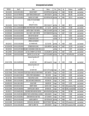 Fillable Online Unincorporated Local Landmarks Fax Email Print Pdffiller