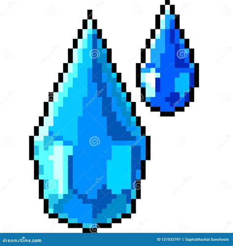 Vector Pixel Art Water Drop Crystal 121033797