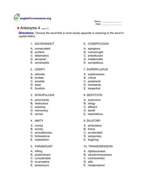 Antonyms 4 - English for Everyone