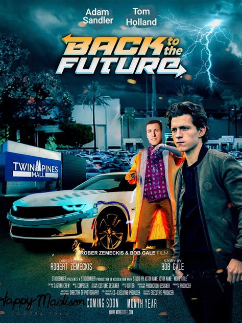 Adam Sandler As Doc Brown And Tom Holland As Marty Mcfly In Back To The