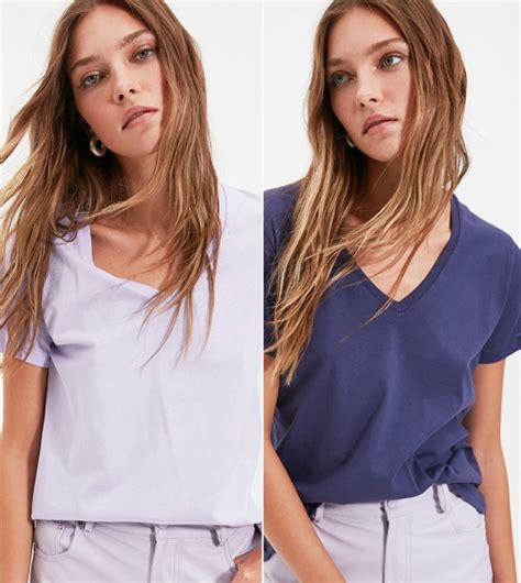 Buy Trendyol Basic T Shirts Pack Of 2 In Multiple Colors 6thStreet Qatar