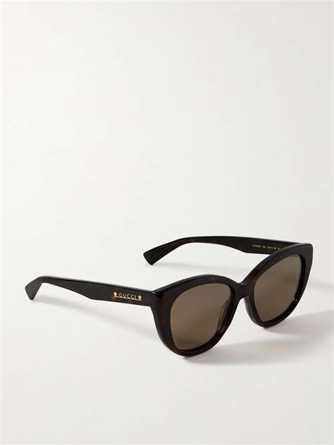 Gucci Eyewear Oversized Cat Eye Tortoiseshell Acetate Sunglasses Net