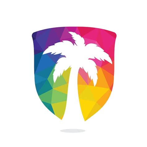 Dise O De Logotipo De Playa Tropical Y Palmeras Vector Premium