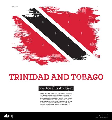 Trinidad And Tobago Flag With Brush Strokes Vector Illustration