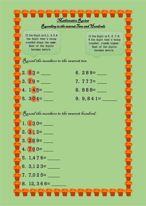 Rounding To The Nearest Ten And Hundred Worksheet Live Worksheets