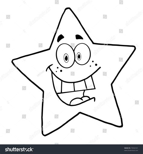 Outlined Happy Star Mascot Cartoon Character Stock Vector Royalty Free