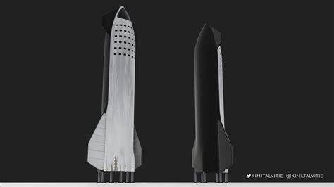 Renders of SpaceX new Starship design by Kimi Talvitie | human Mars