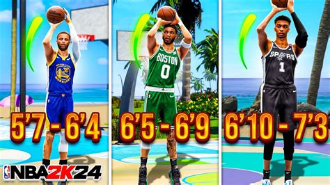 BEST JUMPSHOTS For EVERY HEIGHT THREE POINT RATING In NBA 2K24 SEASON