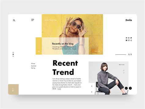 Emilo Fashion & Lifestyle Blog #2 Layout by Broklin Onjei on Dribbble