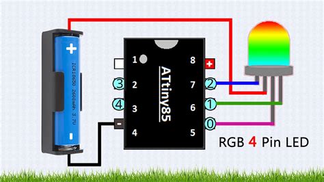 4 Pin Rgb Led Chaser Using Attiny85 Microcontroller Youtube