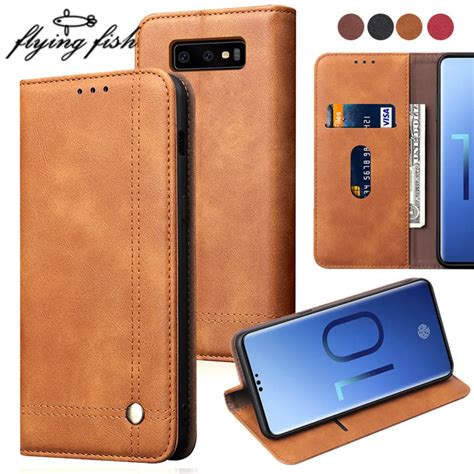 S10 Magnet Flip Case For Samsung Galaxy S10 Plus Lite Luxury Leather