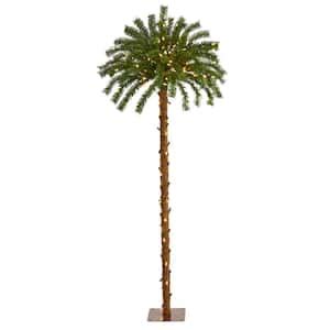 Lightshare 7 Ft Pre Lit LED Palm Artificial Christmas Tree With Green