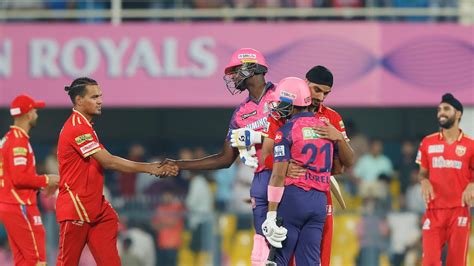 Ipl 2023 Rr Vs Pbks In Photos Nathan Ellis 4 Wicket Haul Helps