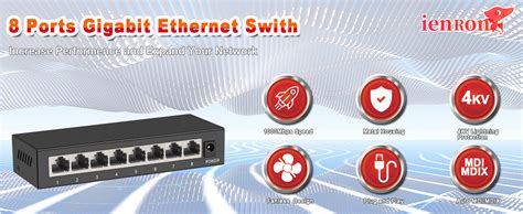 Amazon Ienron Ports Gigabit Network Switch Supported Desktop Or