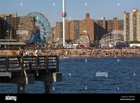 View From The Pier Of The Amusement Park At Coney Island New York City