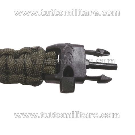 Braccialetto Paracord Di Sopravvivenza Verde Oliva