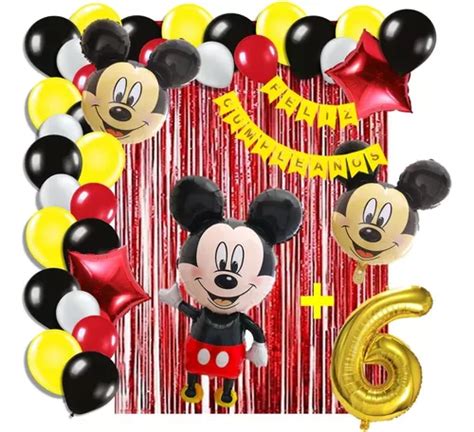 Kit De Decoraci N De Globos Fiesta Piezas Mickey Mouse Meses Sin