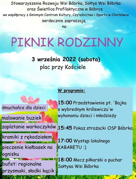 Zaproszenie Na Piknik Rodzinny Parafia B Brka