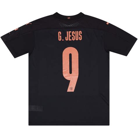 2020 21 Manchester City Match Issue Away Shirt G Jesus 9