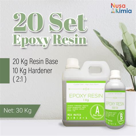 Jual Epoxy Resin Bening 20 Set 20kg Resin Dan 10kg Hardener Shopee