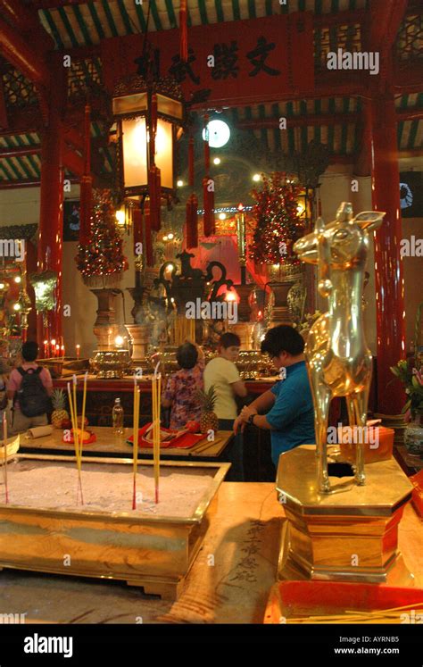 Interior of the Man Mo Temple in Hollywood Road, Hong Kong Stock Photo ...