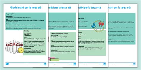 Guida Giochi Estivi Per La Terza Et Twinkl