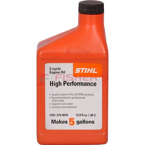 Stihl 0781 319 8016 High Performance 2 Stroke Engine Oil 12 8 Oz 5gal Mix