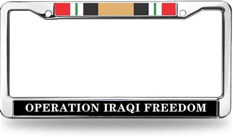 Us Army Vet License Plate Frame For Patriotic People Iraq War Veteran