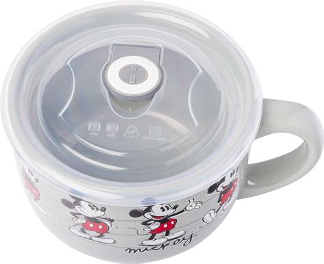 Silver Buffalo Disney Mickey Sketch Line Up Taza de sopa de cerámica