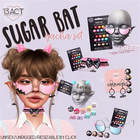 Second Life Marketplace 13act Sugar Bat Gacha Set 2 Rare