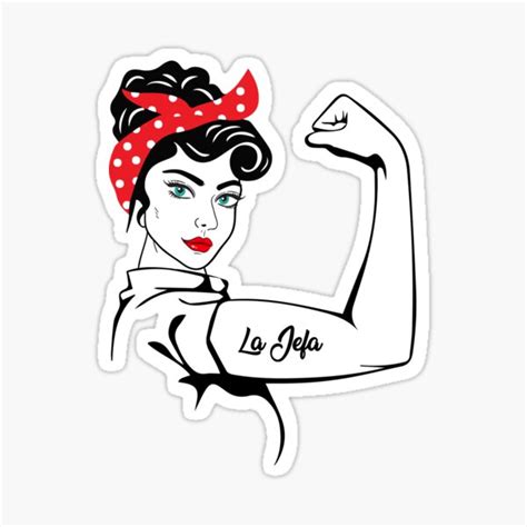 La Jefa Boss Lady Ts For Women Funny Spanish Vintage Sticker For