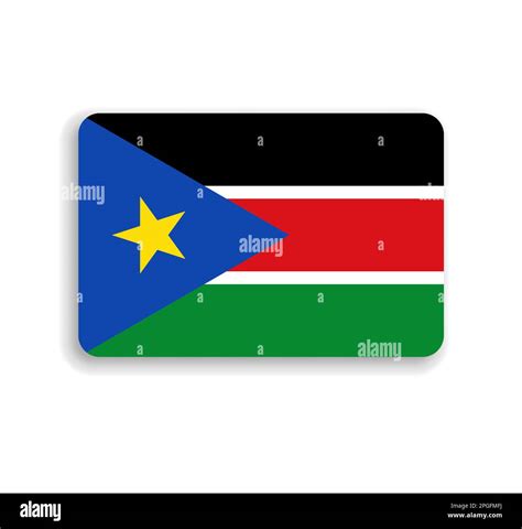 South Sudan Flag Flat Vector Rectangle With Rounded Corners And