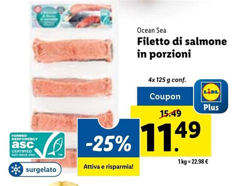 Ocean Sea Filetto Di Salmone In Porzioni 4 X 125 G Conf Offerta Di Lidl