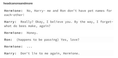 Ron and Hermione(& Harry😂) | Harry potter headcannons, Harry potter ...