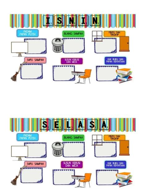 Contoh Jadual Bertugas Simple Template Jadual Bertugas Kelas Pdf Miss Glenna