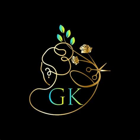 Gk Monograms Logo Salon Luxury Cosmetics Spa Beauty Plantilla