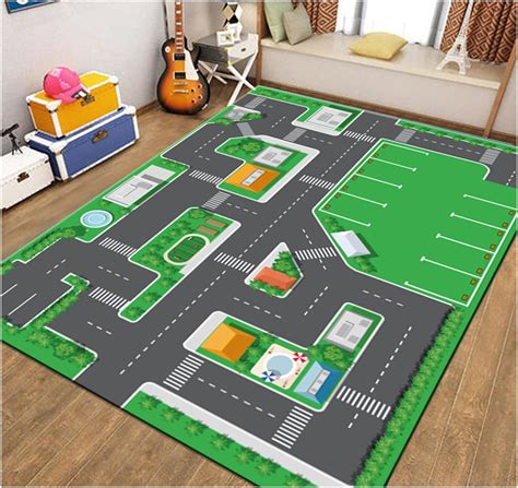 Carpet Educational Playroom Zoo Car Print Play Rugcity