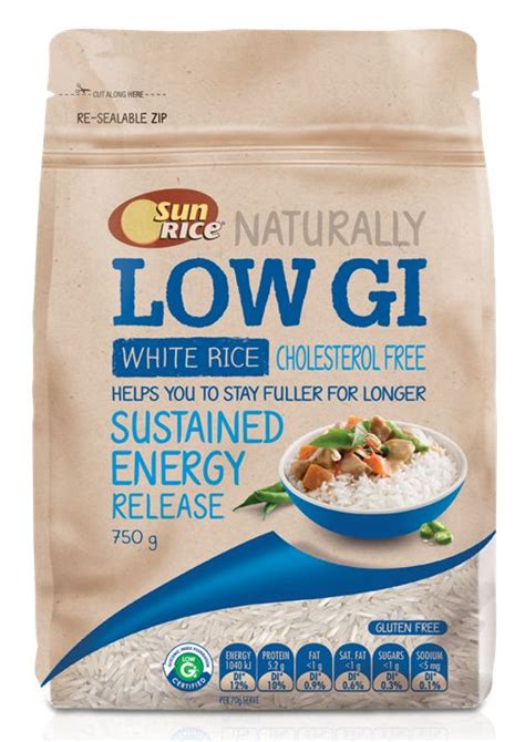 Sunrice Low Gi White Rice Low Gi Free Energy Cholesterol Free